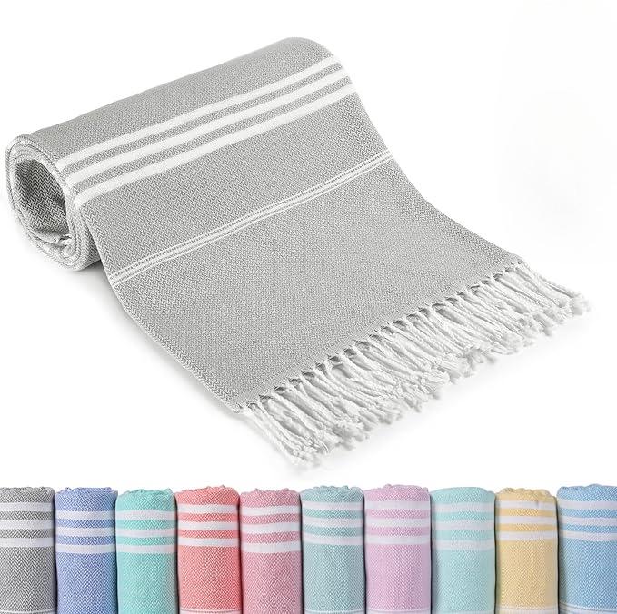 Extra-Large Sand-Free Turkish Beach Towel for Travel, Pool, and Bath