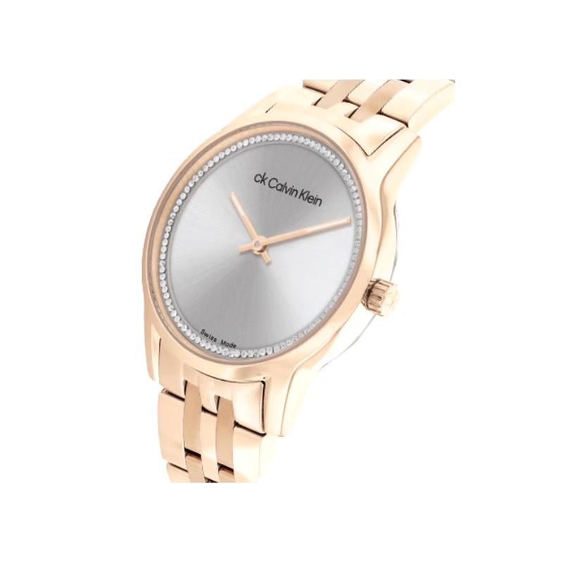 CALVIN KLEIN TIMELESS Eternal Series Watch Quartz Movement Steel Strap 32mm Gray Dial Women's Watch 30 Meters Waterproof 25000018