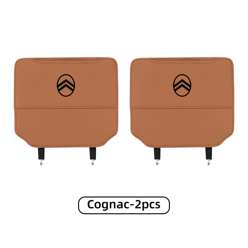 Car Seat Back Protective Mat Anti-kick Pad With Storage Pocket Accessories For Citroen C1 C2 C4 C3 C5 Berlingo Celysee Cactus