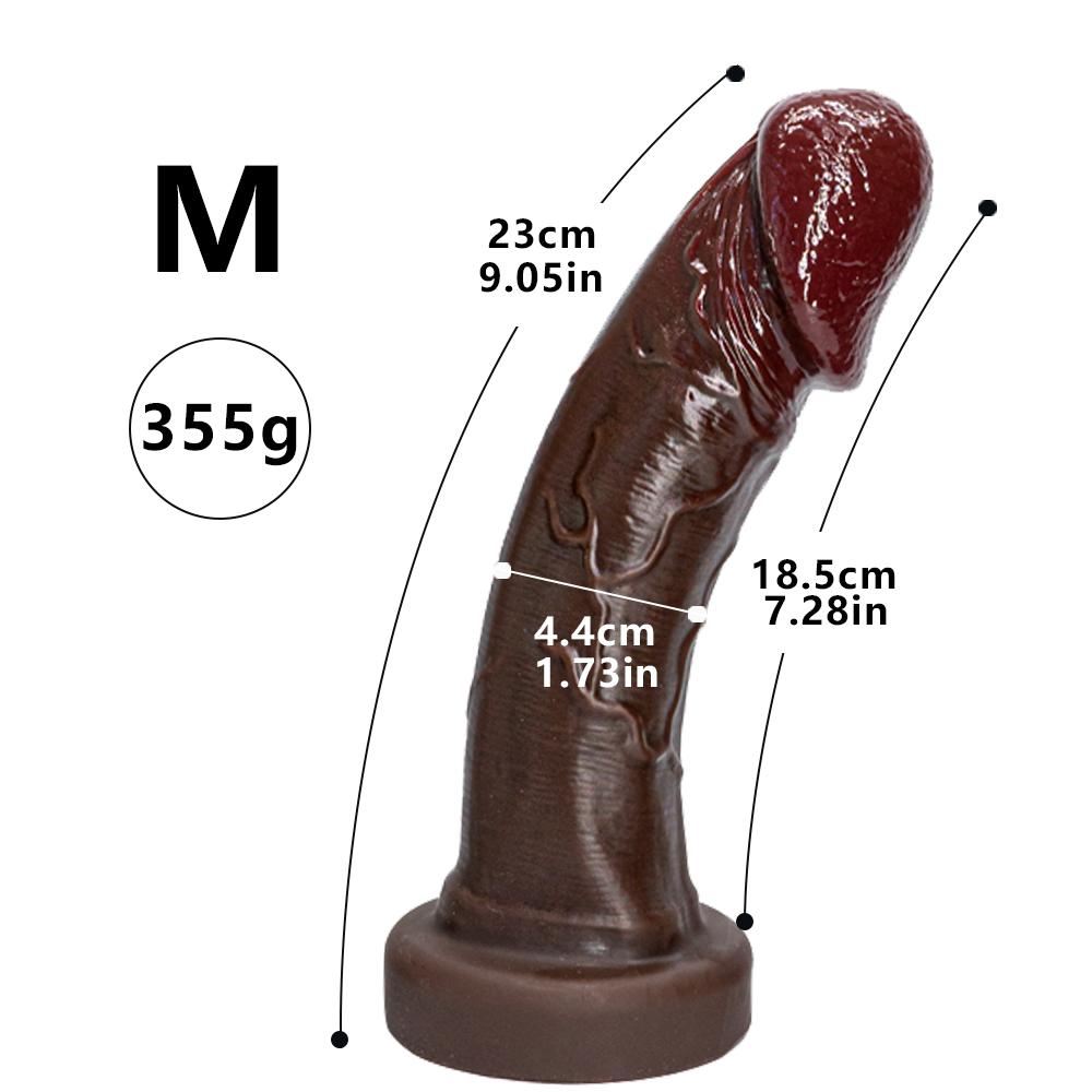 Black Mushroom Head Double Liquid Silicone Artificial Penis Makeup Female Masturbator Thick Long Vacation Penis Adult Sexual Supplies