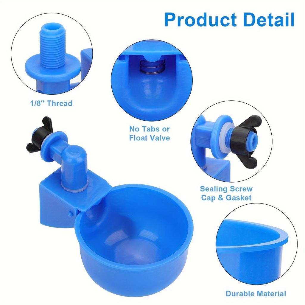 5Pcs Automatic Poultry Drinker Bowl Chicken Bird Water Cups Duck Drinking Machine Hanging Drinking Bowls Water Dispenser