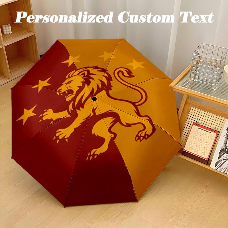 8‑Rib Automatic Umbrella, Galatasaray Design Foldable Umbrella for Sun Rain Protection Travel