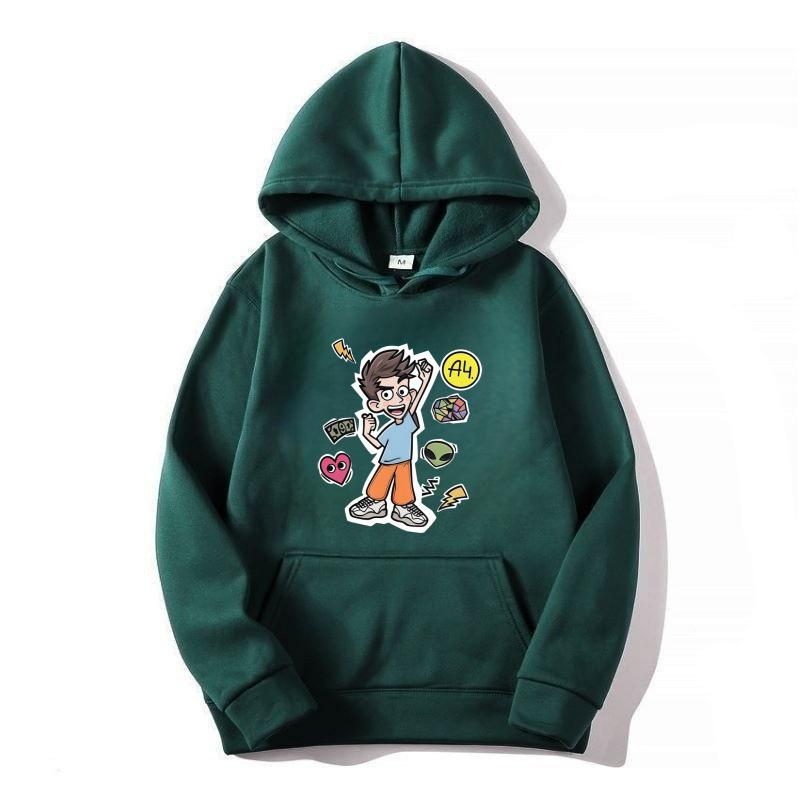 Hobby Cartoon Boy A4 Unisex Children's Hooded Sweatshirt - Spring/Autumn Pullover