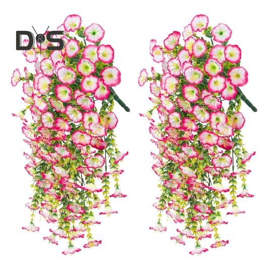 

2 шт. искусственные подвесные цветы петунии, устойчивые к ультрафиолетовому излучению, многоразовые искусственные петунии для праздничного оформления свадебной вечеринки на открытом воздухе 2pcs розовый