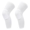 2PCS Knee Brace Unisex Lengthened Honeycomb Anti Collision Compression Knee Sleeve for Basketball White L  For