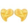 Vintage Titanium Steel Geometric Earrings: European & American Retro Style, Smooth Irregular Pleated Design