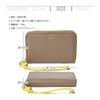 [BEAURE] [Vuret] B-24097 genuine leather short wallet middle wallet round zipper bi-fold with hand strap ladies silver
