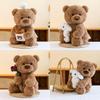 Bear Hug Teddy Plush Toy Chef Hat Rose Brown Animal Stuffed Doll Gift Childs