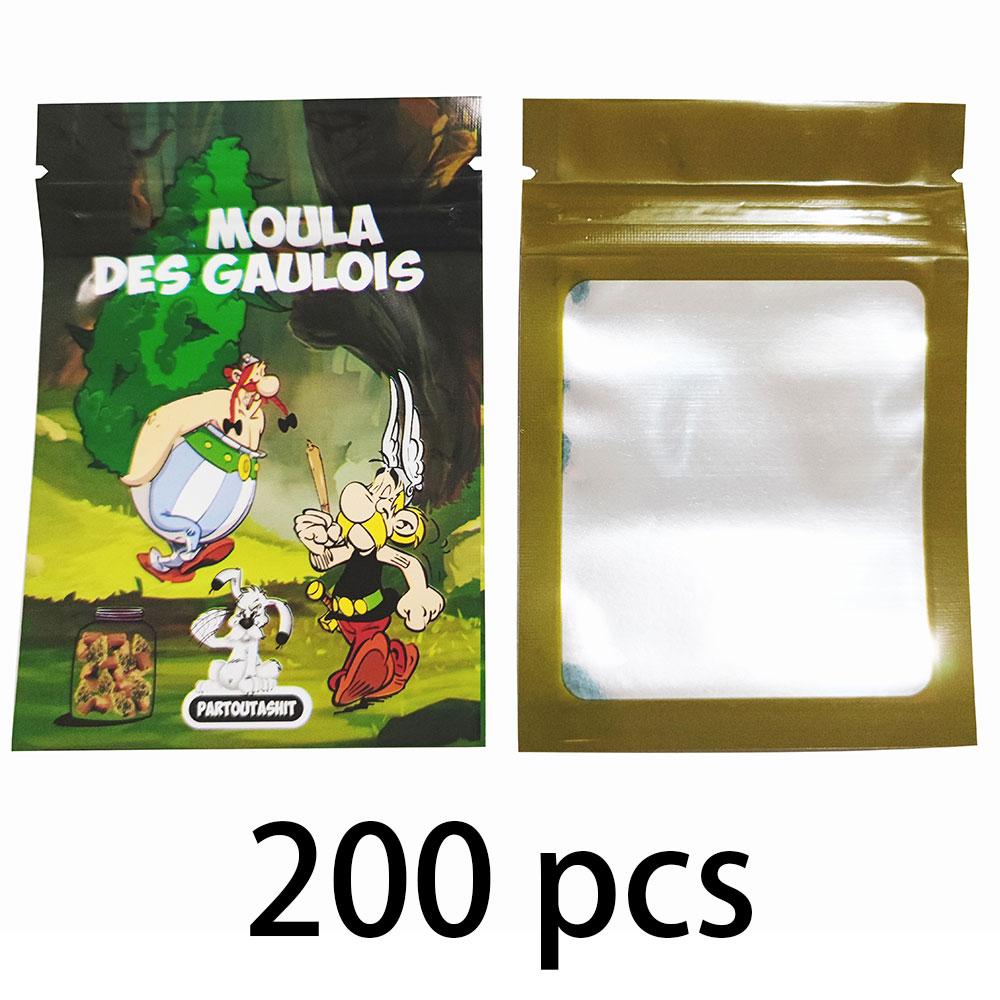 200 pcs Foil Plastic Bags Baggie Pouch Waterproof Jewelry Coffee Bean Candy 7x10M Portable Ziplock Storage Bag Various Patterns