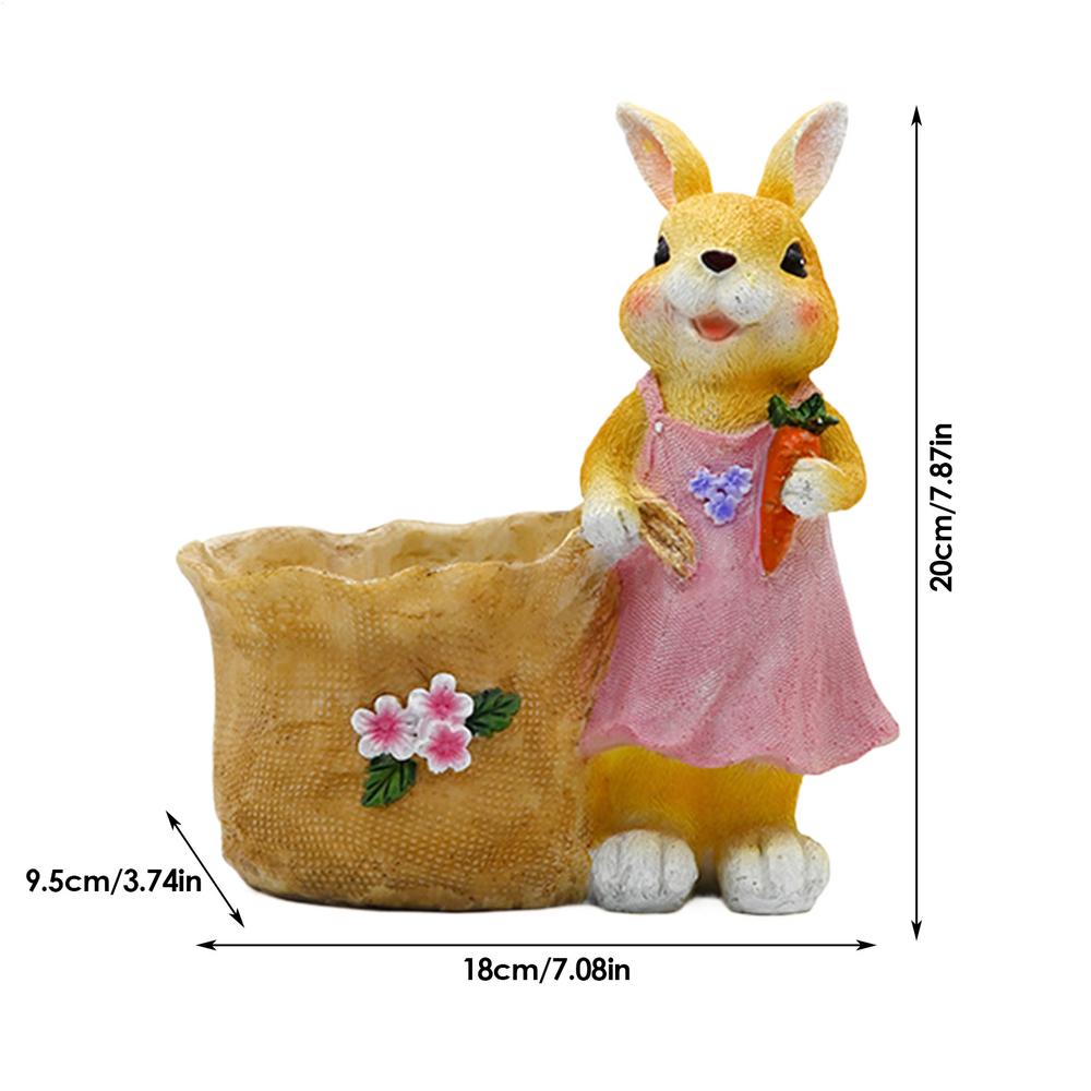 Niedlicher Hase Sukkulenten Blumentopf Garten Grünpflanze Harz Blumentopf Ostern Dekorative Pflanzgefäße Für Hof Balkon Dekor