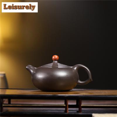 250ml Geleneksel Yixing Mor Kil Çaydanlıklar El Yapımı Şans Getiren Çaydanlık Ham Cevher Taş Sarı Çamur Demlik Zisha Çay Seti Çay Hediyesi