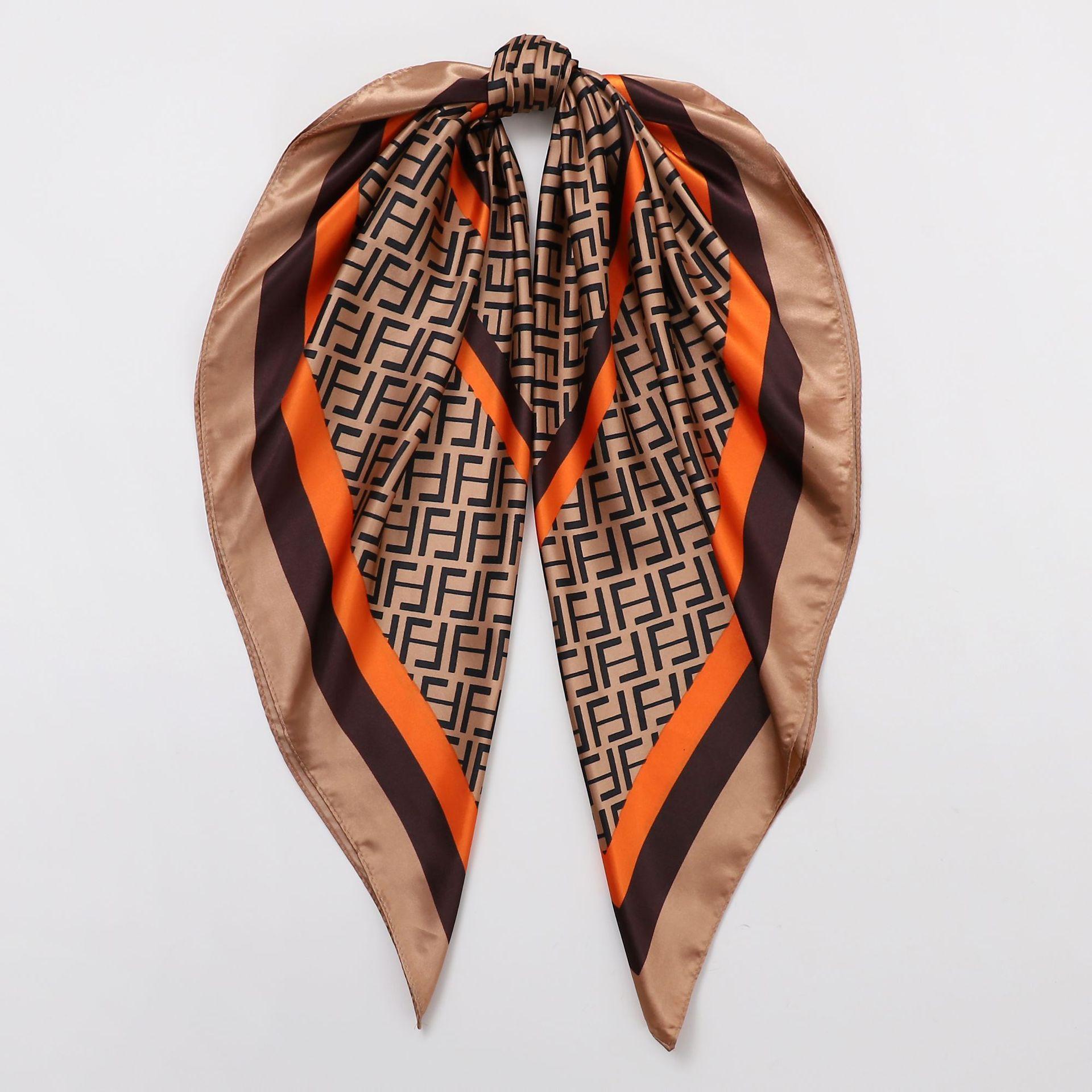 

Высококачественные роскошные шелковые шарфы, повязка на голову, шарфы, шейный шарф для женщин, шелковый шарф с цепочкой, женская декоративная шаль 90cm