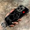 French Bulldog Black Desgin Plating Phone Case For Iphone 16 17 Pro Max Air 16E 14 15 Plus 12 13 Mini Anti-Fall Airabag Cover