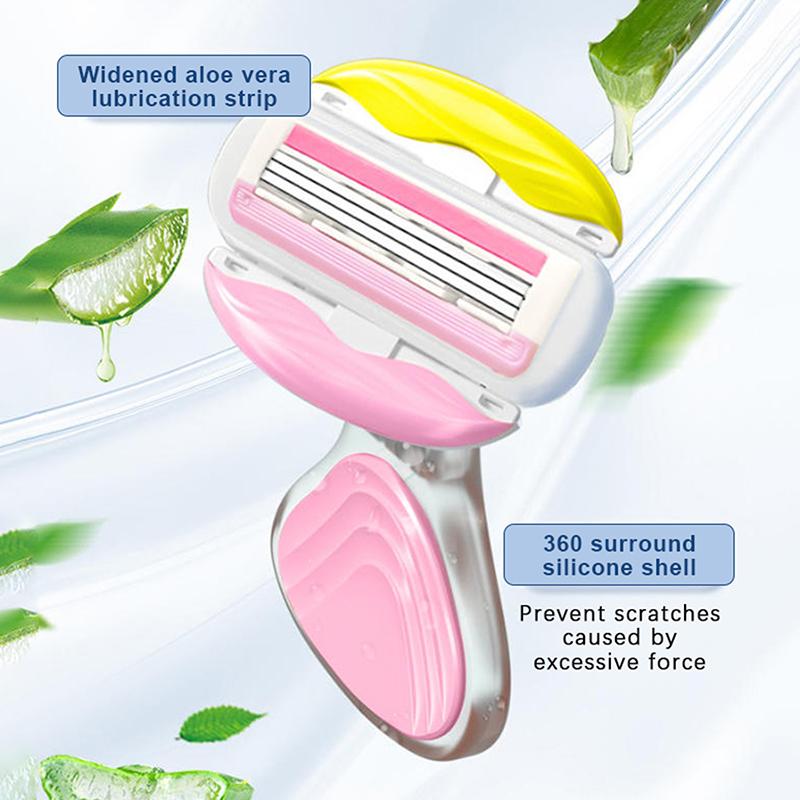Portable Comfortglide Women Razor For Travel Face Leg Bikini Body Hair Shaving With Aloe Vera Soap Lady Manual Shaver Set