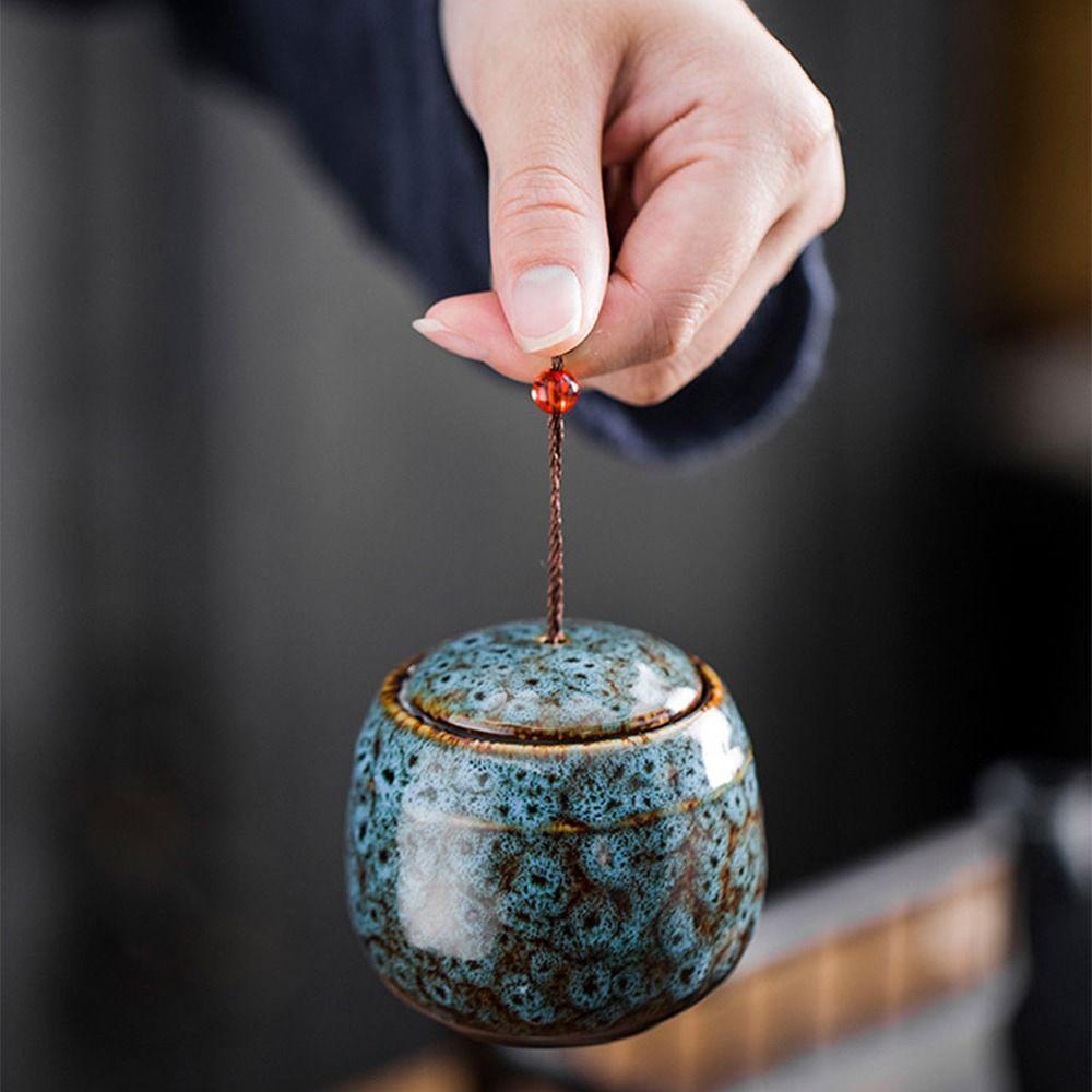 Přenosný organizér na čaj Barevná nádoba na skladování potravin Čínský styl Uzavřená dóza Cestování