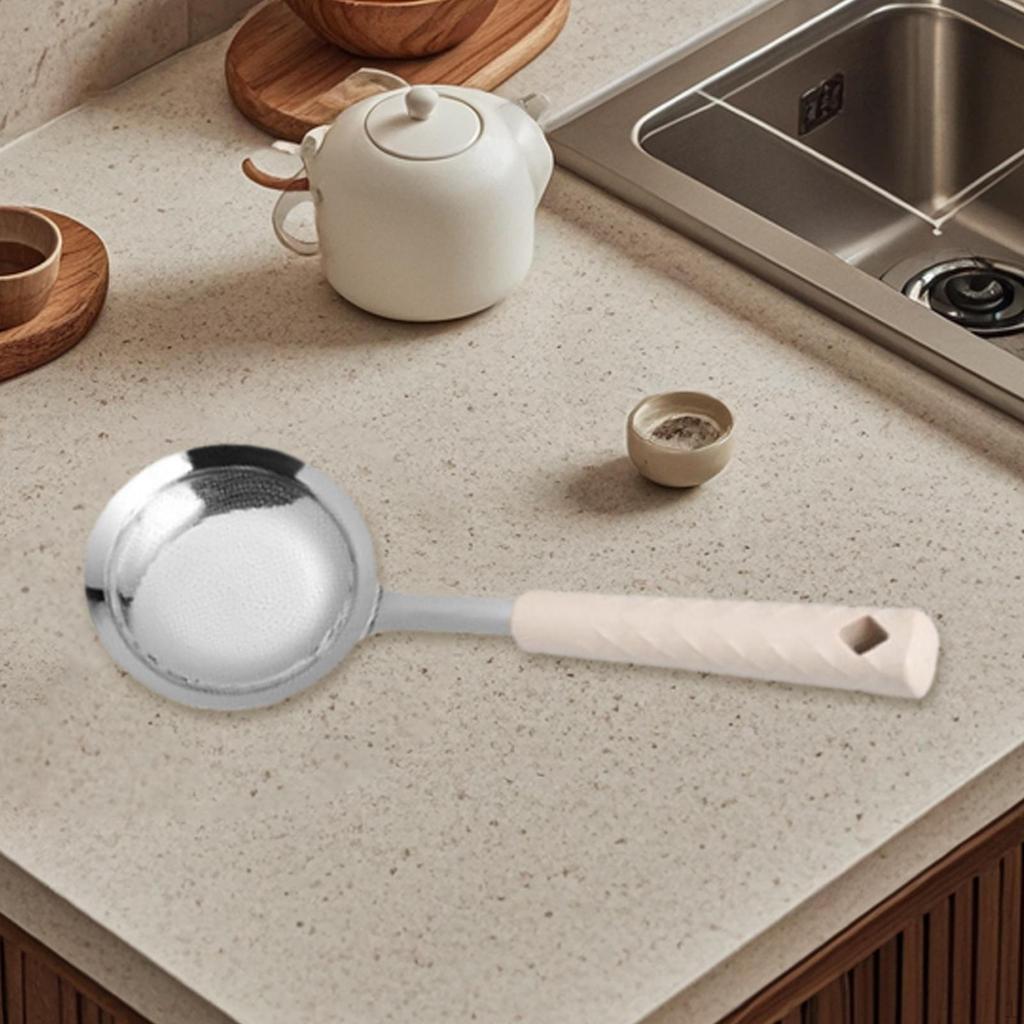 Fine Mesh Skimmer Spoon Pot Strainer Heavy Duty Kitchen Gadgets Convenient Handheld Slotted