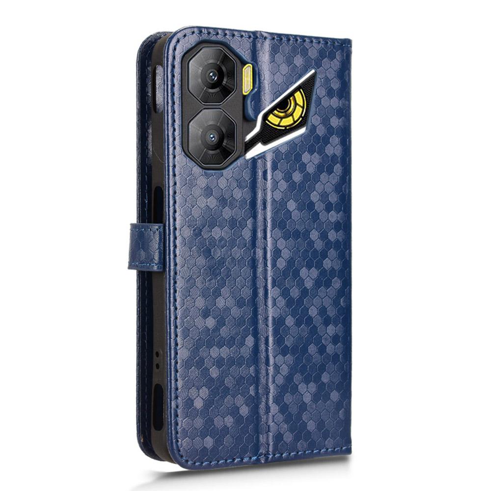 For ZTE Nubia Neo 3 5G Wallet Case Dot Pattern Imprint PU Leather Phone Cover with Wrist Strap
