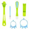 Colander And Fork Combo Olive Spoon Set, Hands-Free Long Handle Jar Clamps, Multi-Functional Pickle Utensils Grabber Tool, for Olives Can Onion