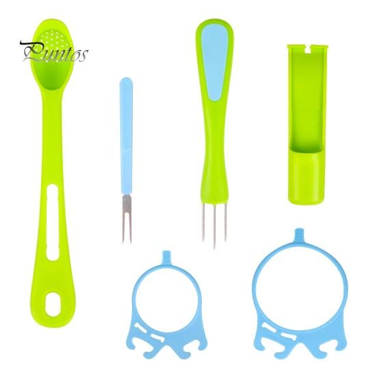 Colander And Fork Combo Olive Spoon Set, Hands-Free Long Handle Jar Clamps, Multi-Functional Pickle Utensils Grabber Tool, for Olives Can Onion