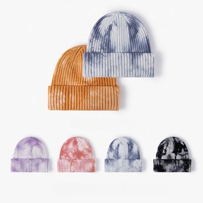 Winter Women's Knitted Hat Outdoor Warm Thick Casual Women's Tie Dye Hat