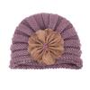 European & American Children's Knitted Woolen Hat with Flower - Warm Baby Hat for Autumn & Winter