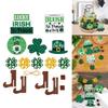 Patrick's Day Tiered Tray Decorations Gnome Leprechaun's Hat Shamrock Wooden Signs Decorations for Patrick's Day Decor