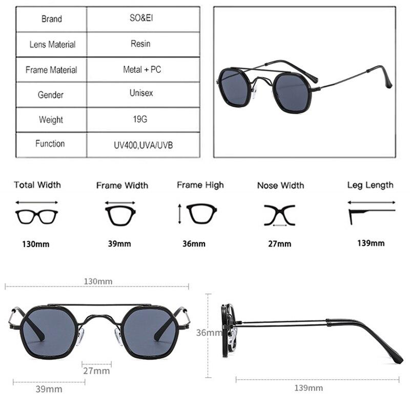 SHAUNA Retro Double Bridges Polygon Square Sunglasses Women Fashion Clear Ocean Gradient Lens Shades UV400 Men Punk Sun Glasses