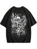 Men's Gothic Grunge Skull Cross Wings Graphic T-Shirt