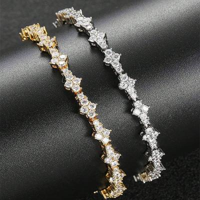 Runder Stein Stern Zirkonia Armband Hip-Hop Schmuck Für Männer Glänzend Elegant Modeaccessoire Klassisches Geschenk Für Geburtstag
