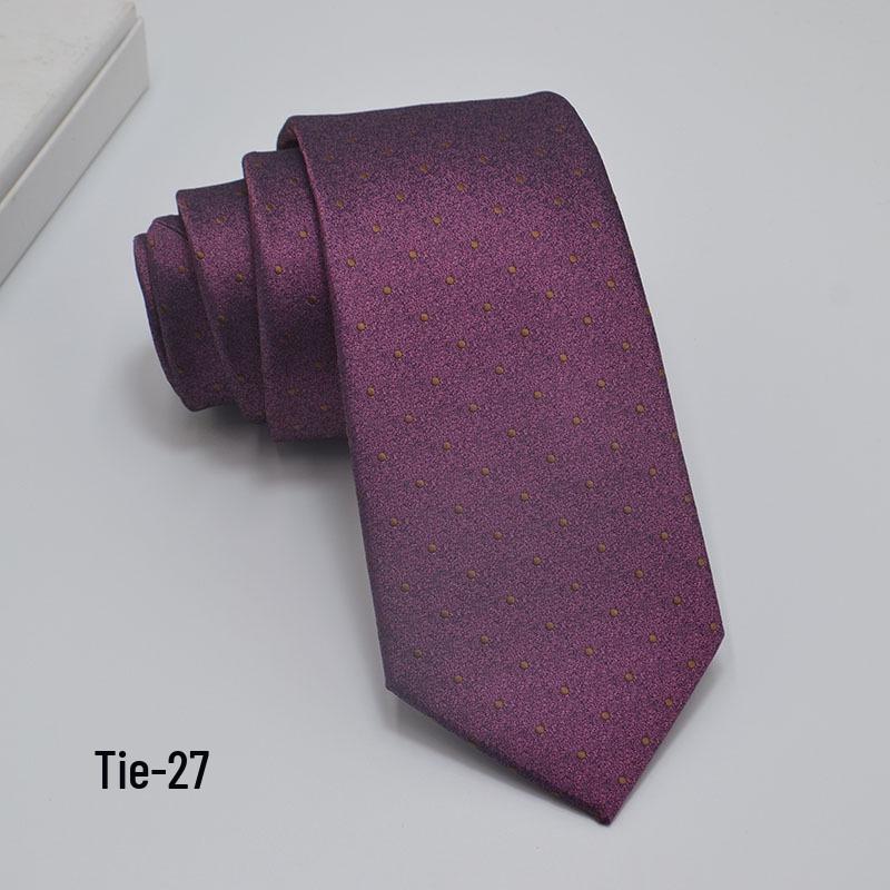 Men's 8cm Jacquard Polyester Tie - Business Formal and Casual High-Class Style