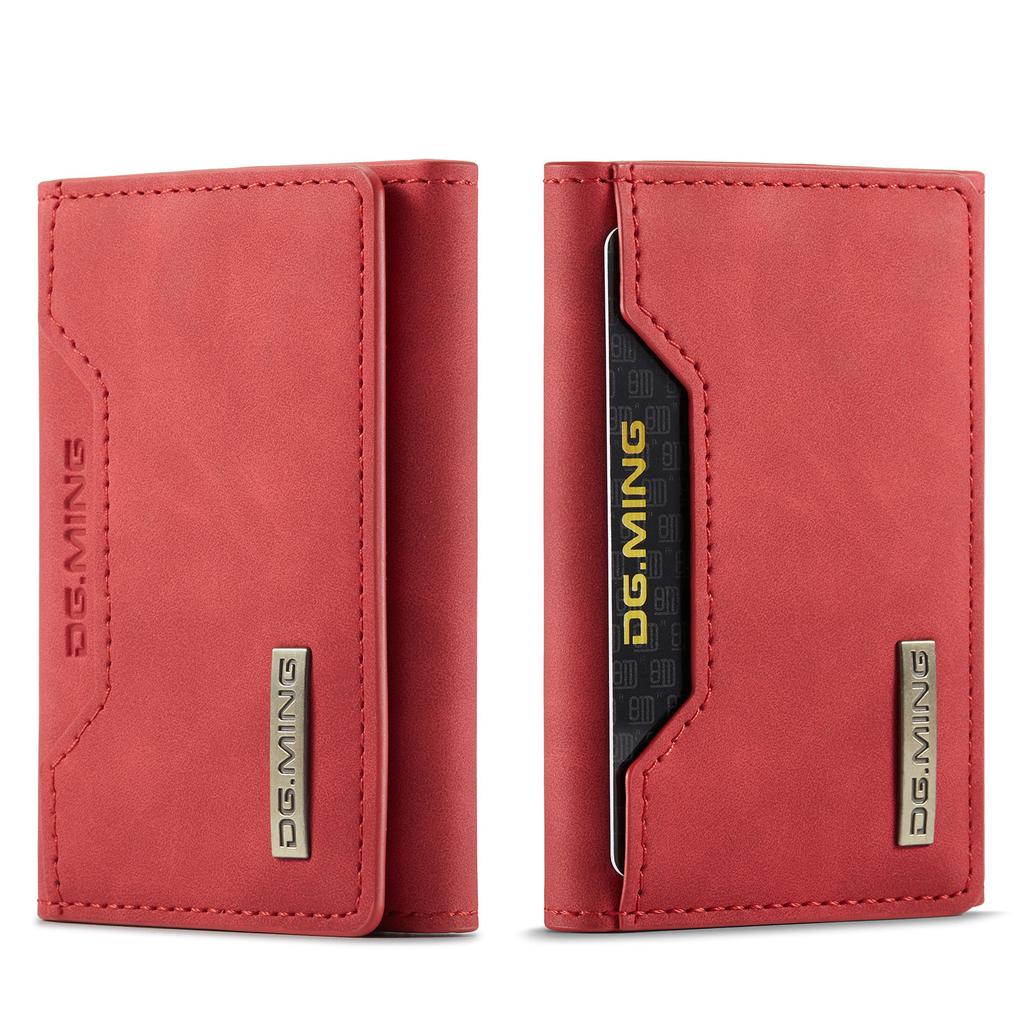 Tri-fold card bag, card cover, high-end retro PU card bag, leather case, multi-functional magnetic card bag