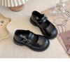 Girls Mary Janes Black Party Wedding Shoes Back To School Leather Shoes with Double Heart Buckle Classic Soft Fashion Princess