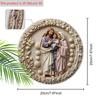 Nativity Scene Wooden Sign, Charming Jesus's Family Round Sign for Front Door Wall Church Hanging Decor, Ideal Christmas Gift for Christians