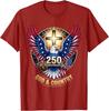 Eine Nation unter Gott Amerika 250. Jubiläum Adler Christliches T-Shirt