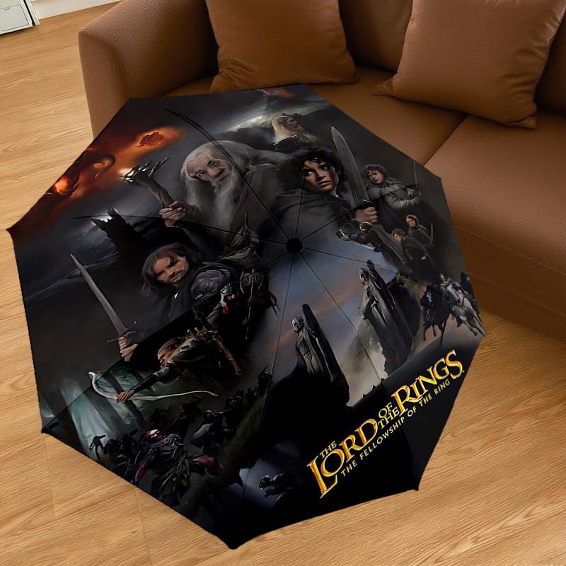1pc Lord of the Rings Fellowship of the Ring Folding Umbrella Automatic Open/close, 8-Rib Durable Frame, Compact Folding Design, Ideal Birthday1107L