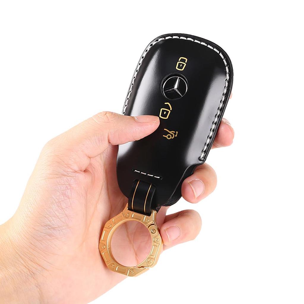 Suitable for 2025 Mercedes-Benz McBach S400 GLS350 Handmade Cowhide High-End Car Key Cover keychain car key case