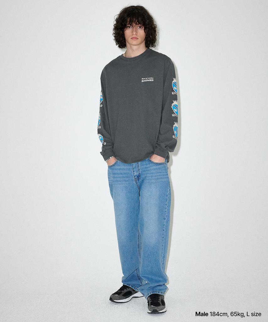MAHAGRID Heart Logo Ls Tee Charcoal(Mg2Efmt566A)