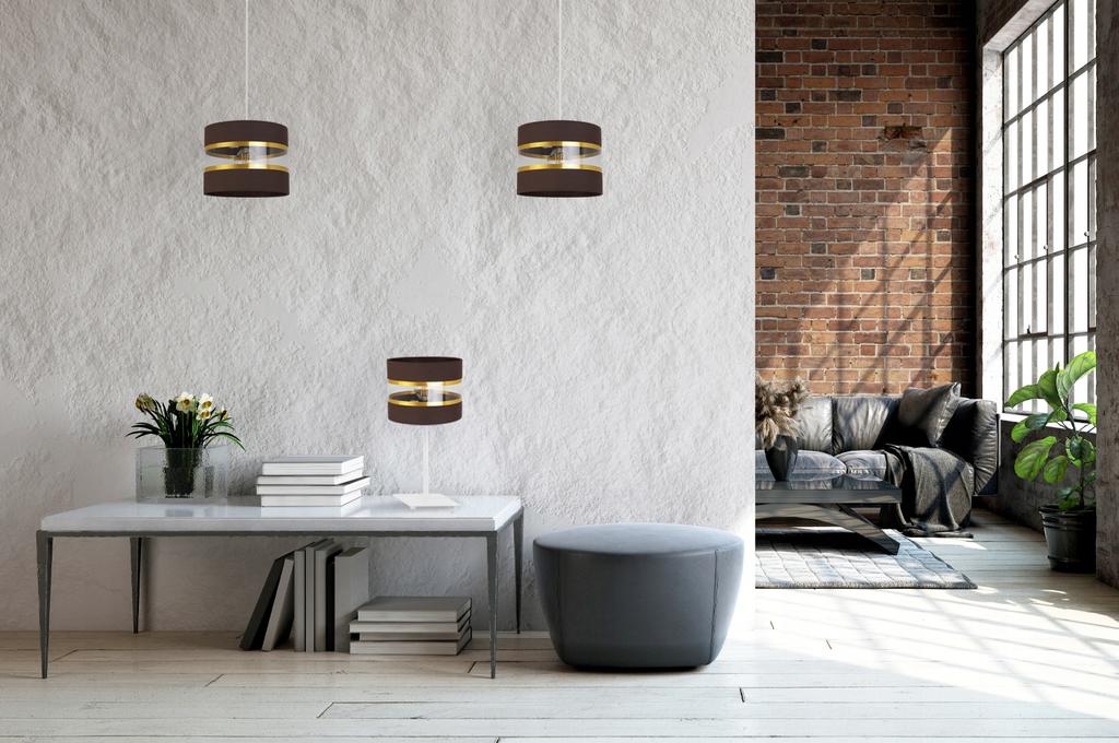 Night Table Lamp, Elegant Gold Lampshade, 20 Cm