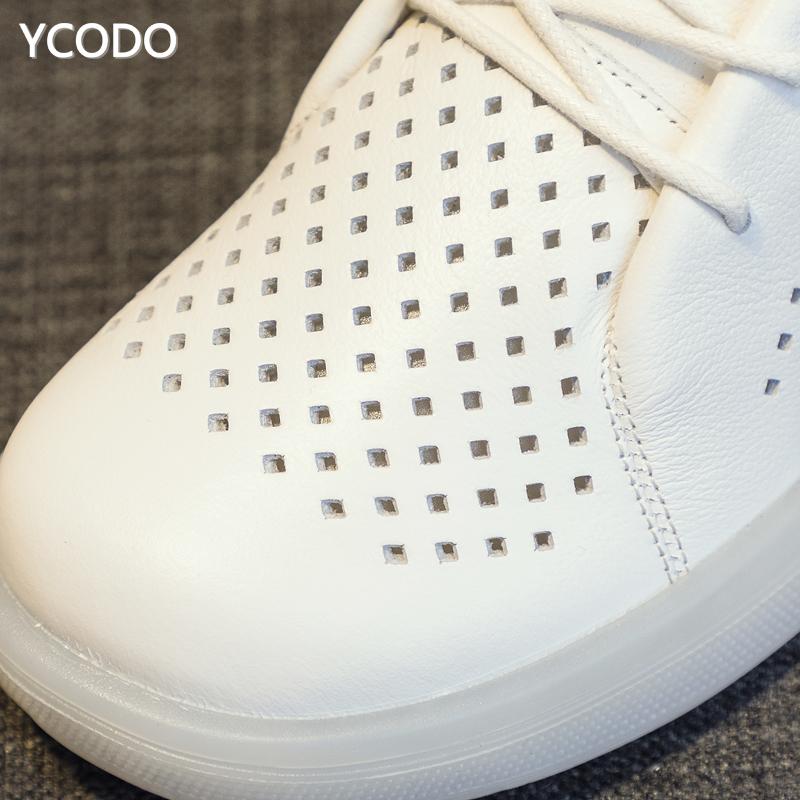 2023 Frühjahr/Sommer Echtleder Perforierte Atmungsaktive Damenschuhe