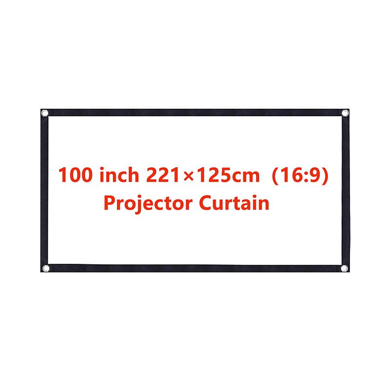 60 84 100 120 tolli 16:9 3:4 kaasaskantav projektor ekraan kardin HD ekraan kodukino kino film kodu välikontor