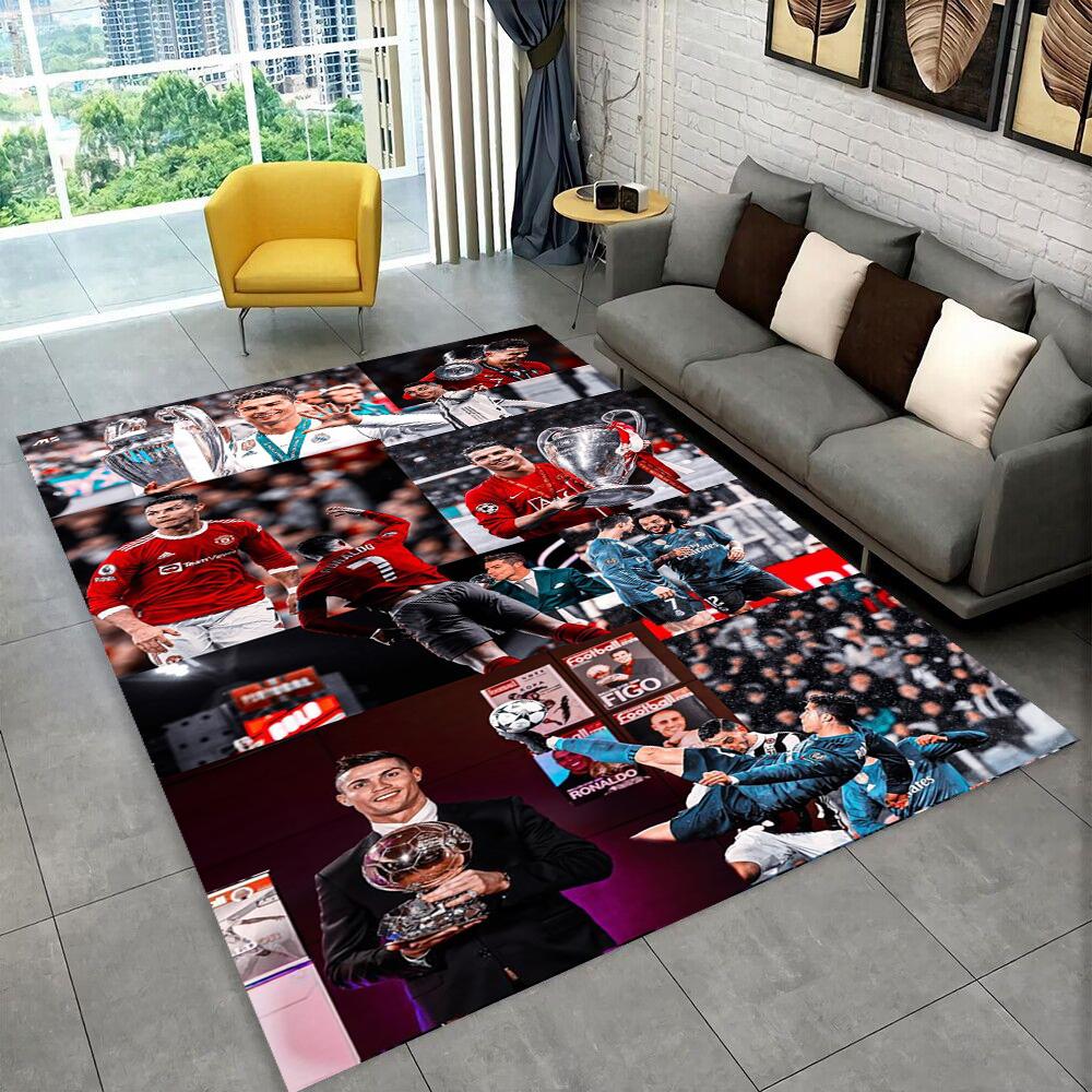 CR7 Goat Ronaldo Football Star Carpet Rug for Playroom Bedroom Living Room Sofa Home Decor,kids Area Rug Non-slip Floor Mat Gift