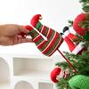 Christmas Elf Figurine Leg Ornament, Vase Flower Decoration, Suitable for Christmas Room and Garden Decoration.
