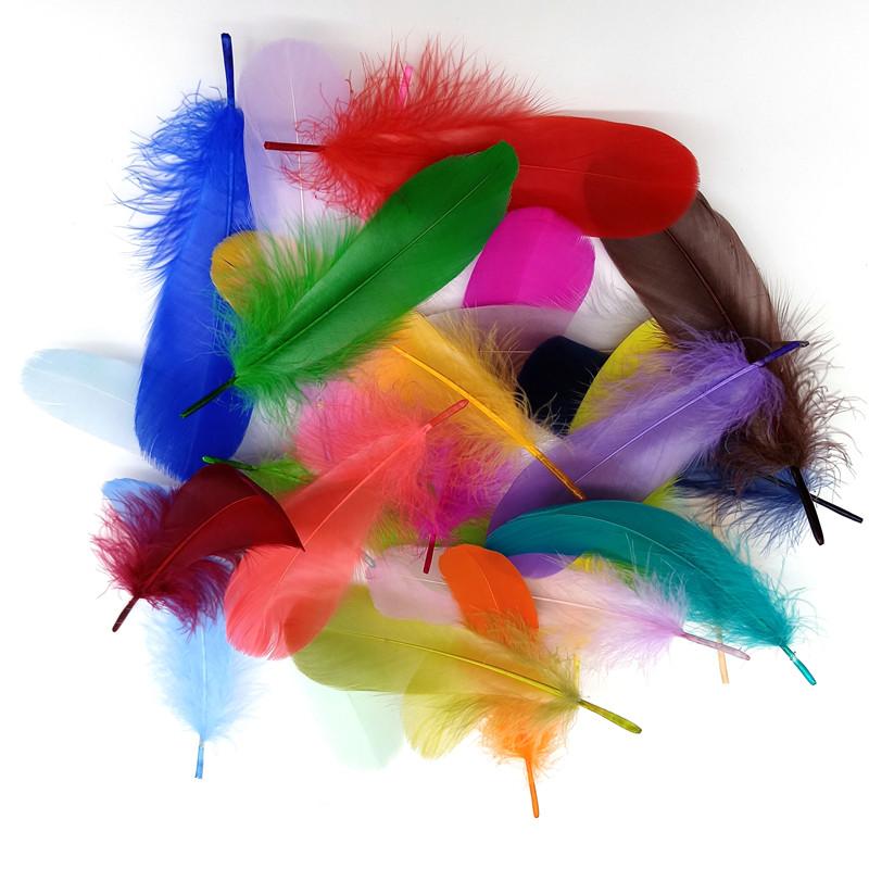 20pcs /Lot Goose Feathers For Crafts Diy Pluams Jewelry Making Wedding Clothing Decoration Accessories Needlework Plumes 15 .20cm