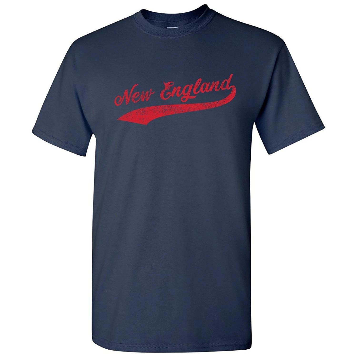 New England City Script - Classic City Baseball Sports Team T-Shirt - Navy L