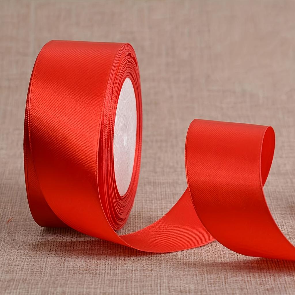 Leuchtend gelbes Satinband Polyesterstoff, Perfekt für Basteln, Geschenkverpackung, Hochzeitsdeko & DIY Bastelband mit gewebten Kanten, Bastelbedarf