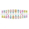 24 pcs Summer Macaron Color 3D Detachable Drip Glue Nails – Colorful, Wearable Nail Art