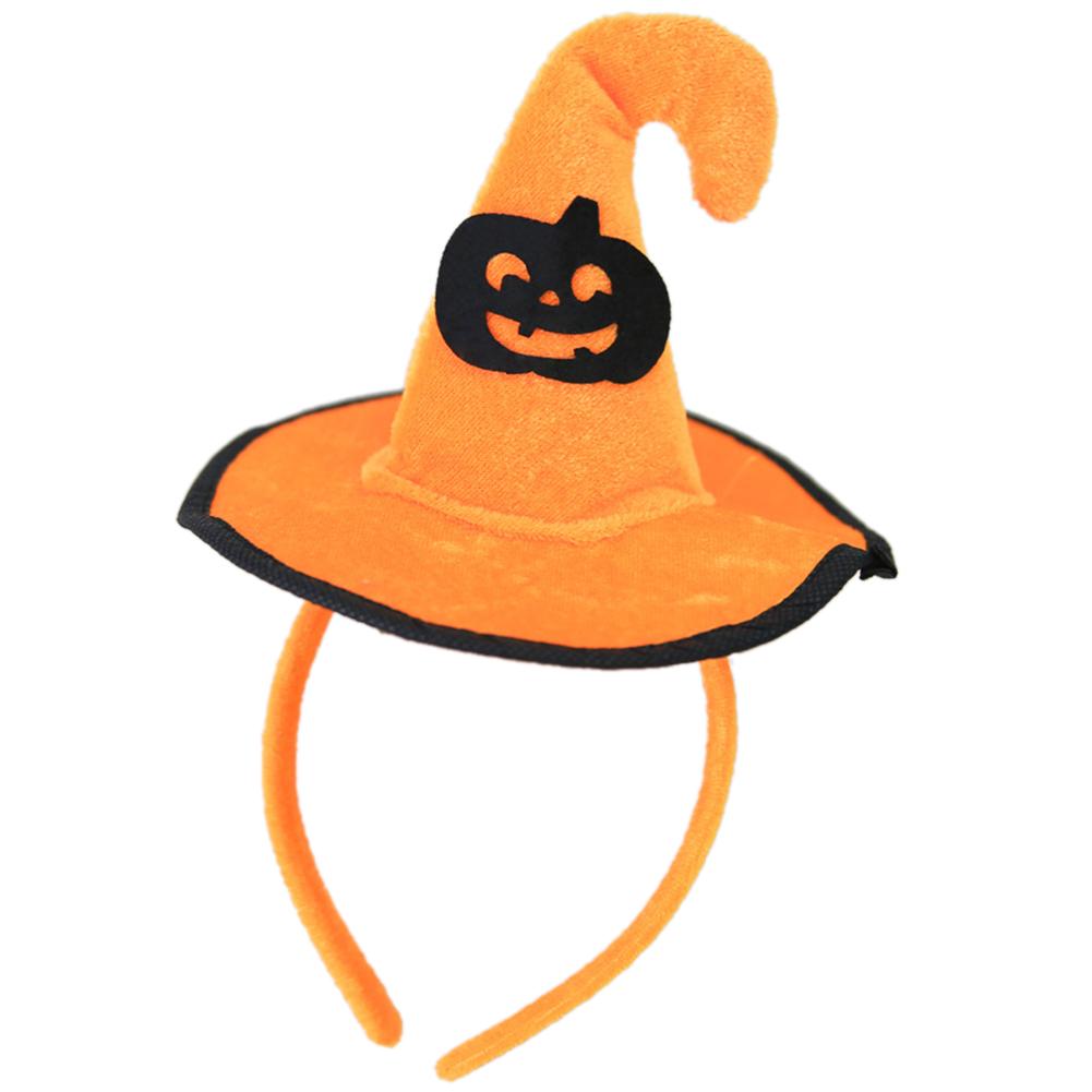 Kids Halloween Headband Decoration Cute Pumpkin Hat Shaped Hair Band Party Headwear Accessories