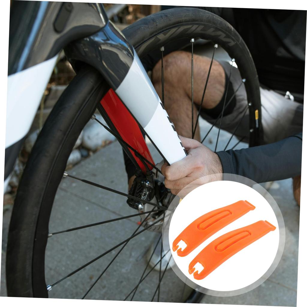 JOINPAYA Manete de Cauciuc din Nailon pentru Bicicletă Tip Multifuncțional Suporturi pentru Bicicletă Electrică Unealtă de Reparare a Anvelopelor 2 Buc.