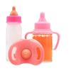 Doll Accessories Baby Doll Feeding Bottle Set Baby Care Toy Stroller 2pc Milk And Juice Bottles With Toy Pacifier For Baby Dolls