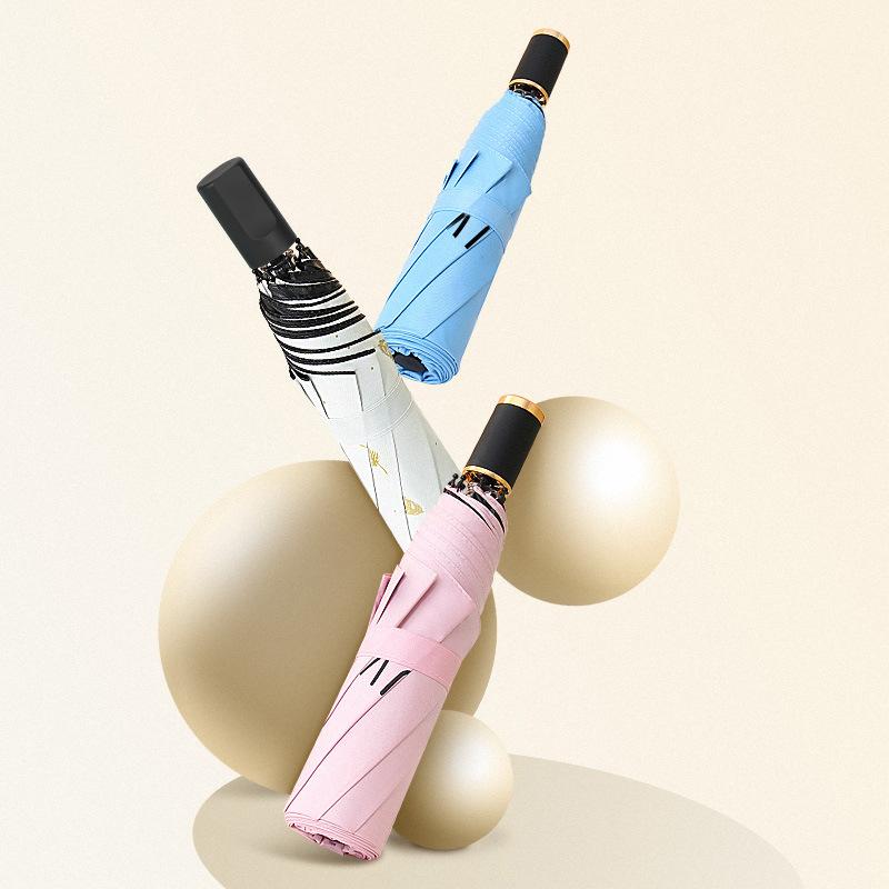 UV Automatic Weather and Rain Dual-purpose Three-fold Vinyl Sunscreen UV Protection Portable Umbrella